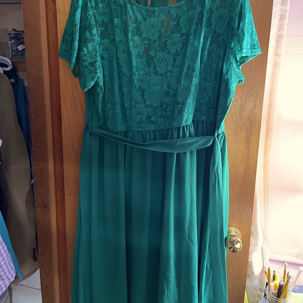 Plus Size Dress, Kelly Green, 3X